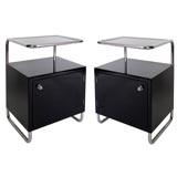 PAIR OF DECO SIDE TABLES WITH DRAWERS