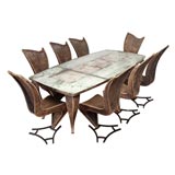 Vintage TABLE AND CHAIRS FROM THE ARGENTINA EMBASSY IN ROME.