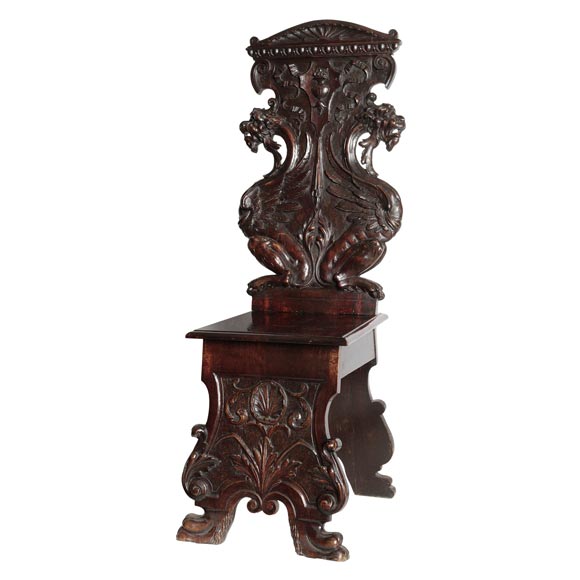 HEAVILY CARVED GRIFFIN CHAIR at 1stDibs