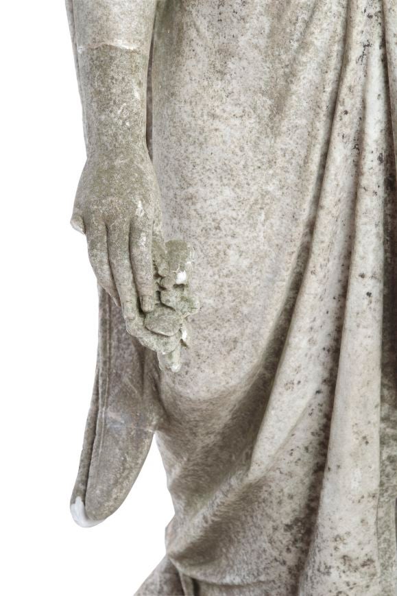 CARVED MARBLE STATUE OF AN ANGEL 1