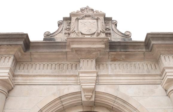 CARVED LIMESTONE ENTRY WAY FROM THE HILLBROOK MANSION