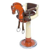 CHILD'S BARBER CHAIR WITH HORSE