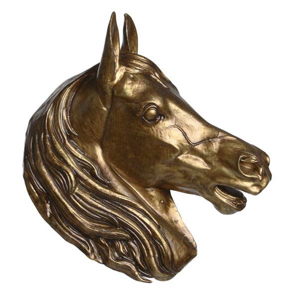 CABEZA DE CABALLO VICTORIANA DE ZINC