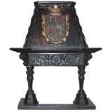 Antique HEAVILY CARVED FIREPLACE SURROUND WITH OVERMANTEL/HOOD