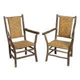 HICKORY AND RUSH CHAIRS