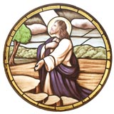 ART GLASS LEADED WINDOW OF CHRIST