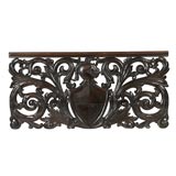 HEAVILY CARVED COAT OF ARMS RAILING