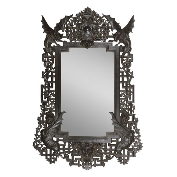 CAST IRON GRIFFIN MIRROR