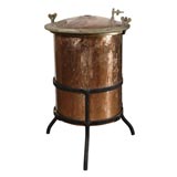 COPPER, BRASS, IRON KETTLE WITH STAND