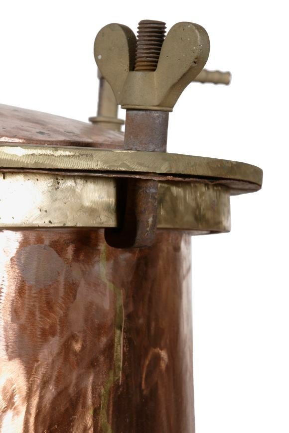 COPPER, BRASS, IRON KETTLE WITH STAND 1