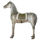 Antique TOOLED CEMENT  HORSE