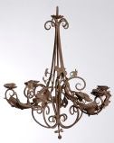 WROUGHT IRON FOUR ARM CHANDELIER