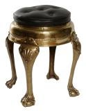 BRASS FOUR LEG STOOL WITH CUSHION BRASS FOUR LEG STOOL WITH CUSHION