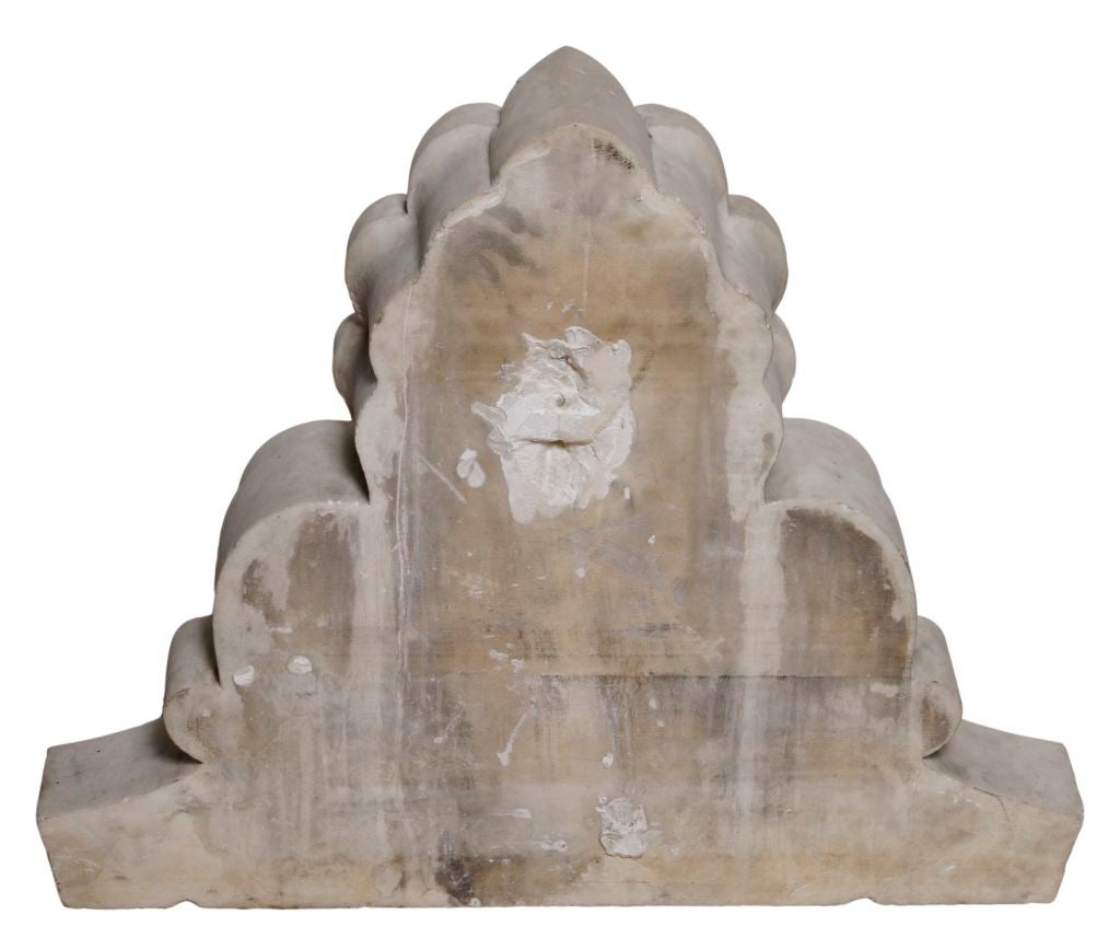 Carved HEAVILY CARVED MARBLE PEDIMENT