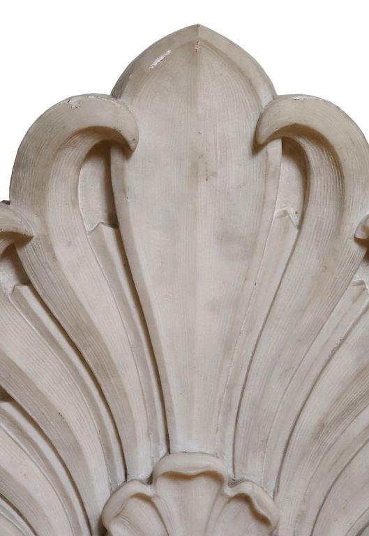 19th Century HEAVILY CARVED MARBLE PEDIMENT