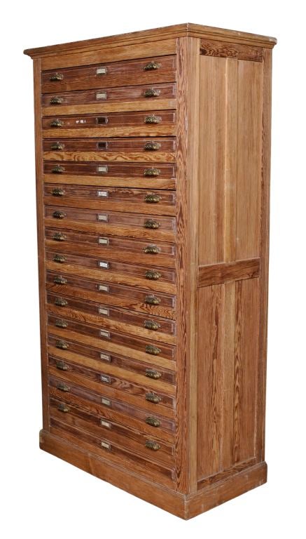 HEART PINE MULTI DRAWER FLAT FILE