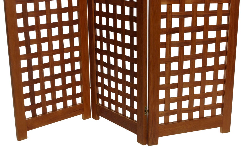 20th Century RARE DANISH TEAK FOLDING SCREEN ROOM DIVIDER