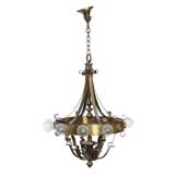 BRONZE CHANDELIER FROM A BANK