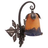 FER FORGE SCONCE SIGNED BY DEGUE
