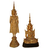 Two antique Thai buddhas