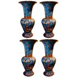 Set of four Chinese Cloisonne vases