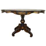 English Black Lacquer Oval Table