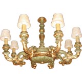 Large French Painted and Giltwood Chandelier
