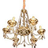 Crystal and Gilt Metal Chandelier