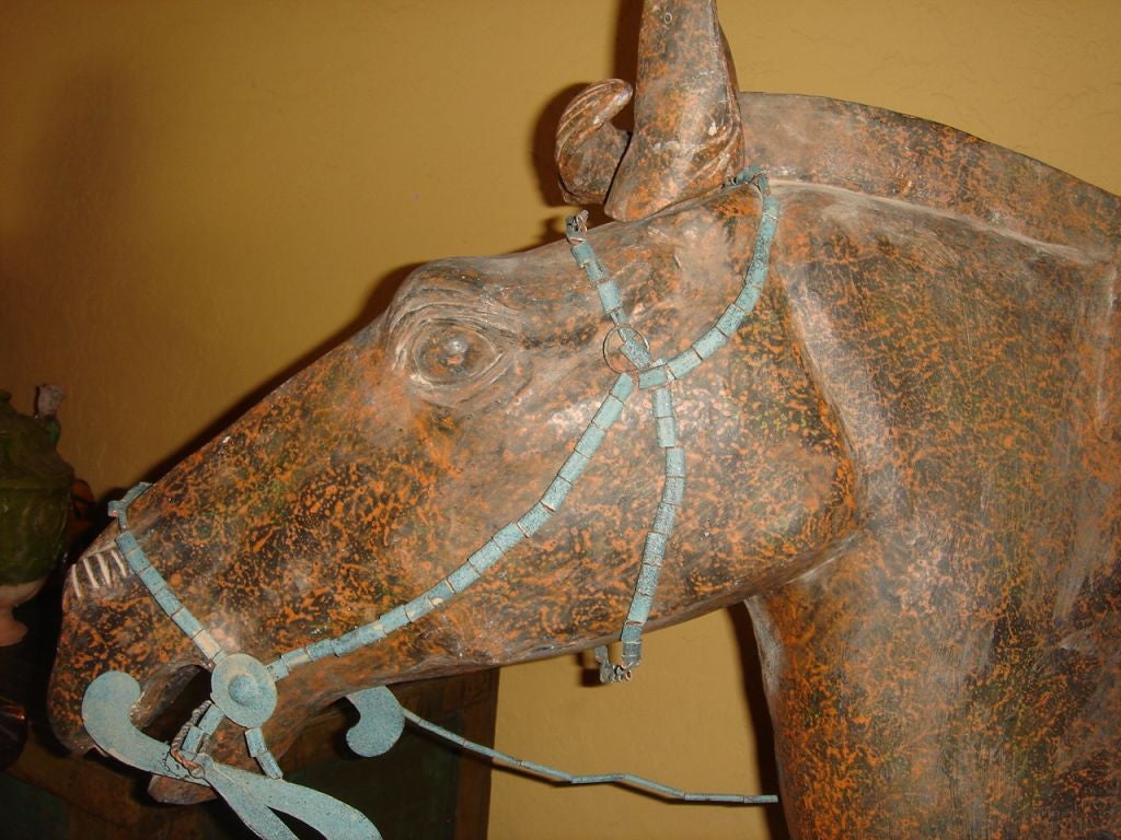 XX secolo Cavallo e guerriero cinese a grandezza naturale in vendita