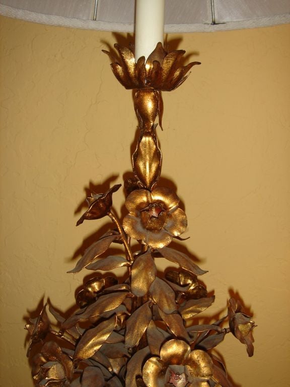 Rococo Italian Gilt Metal Lamp