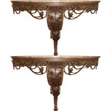 Pair Large Iron Consoles