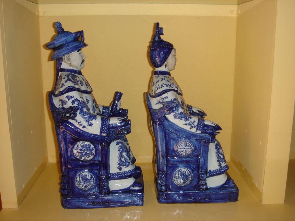 Chinese Emperor and Empress In Excellent Condition In Sarasota, FL