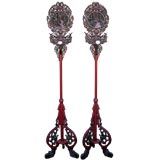 Pair Tall Chinese Candle Stands
