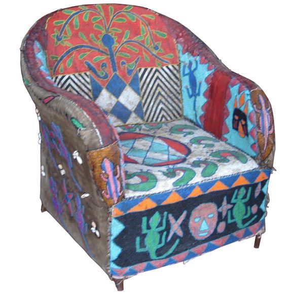 African beaded arm chair at 1stDibs