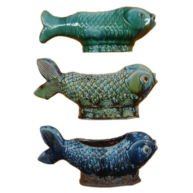 Two Ceramic Fish Planters