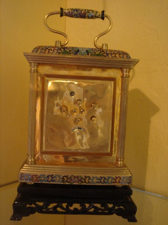 Chinese Imperial Cloisonne Clock In Excellent Condition In Sarasota, FL