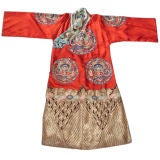 Antique Hand Embroidered Silk Court Robe