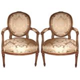 Pair French Fauteil/Armchairs