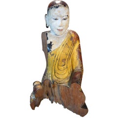 Burmese Carving of a Monastery Nun