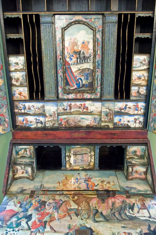 Gilt Rare 18th c. Queen Anne Bureau Cabinet