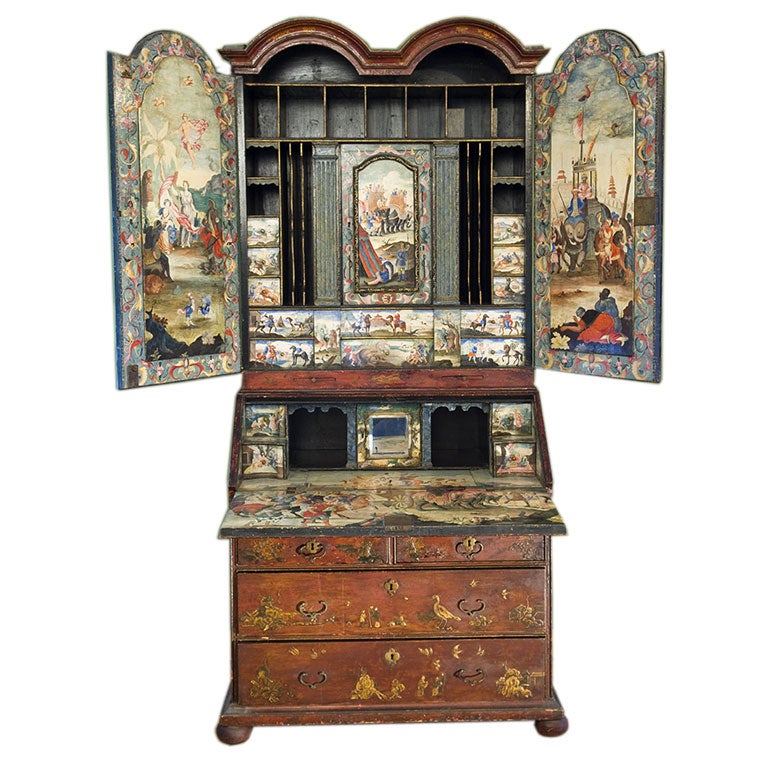 Rare 18th c. Queen Anne Bureau Cabinet