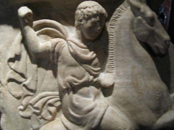 Marble Fragment depicting a mounted Warrior and vanquished enemy