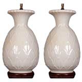 Pair of French made lamps with Pineapple motif