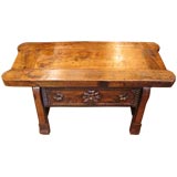 Antique 19th. century Italian cobblers bench with one draw.