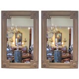 Pair of 18-19th c. wood carved church frames w/new glass.