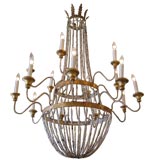 Italian painted wood and tole" chandelier