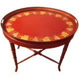 Antique French Tole' oval tray