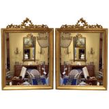 Antique Pair of French gold gilt mirrors