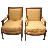 Pair Louis XVI style arm chairs