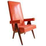 LEATHER ARMCHAIR BY PIERRE JEANNERET